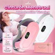 Cinturón eléctrico para cólicos con calentamiento inalámbrico y masaje vibratorio, ajustable y portátil.
