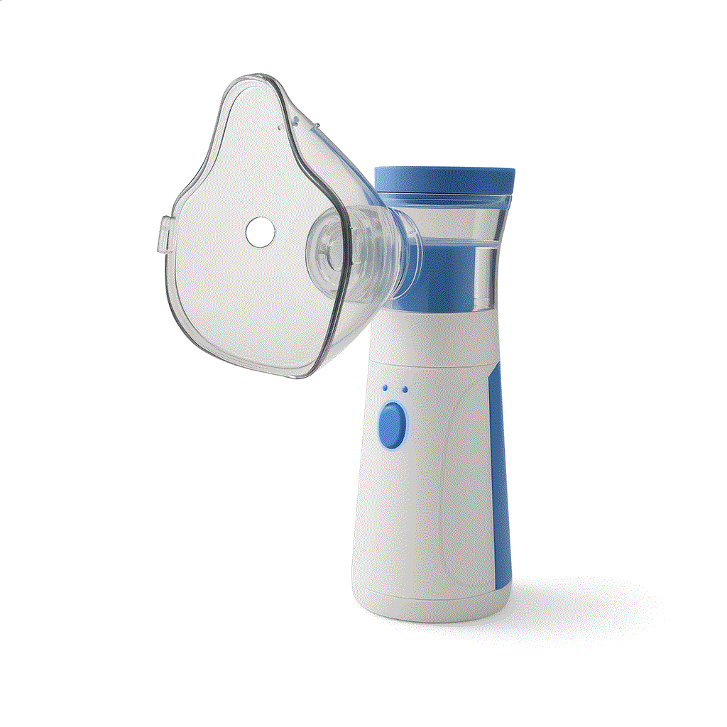 Nebulizador ultrasónico portátil color blanco con diseño compacto y tecnología de névoa ultrafina para alivio respiratorio rápido.