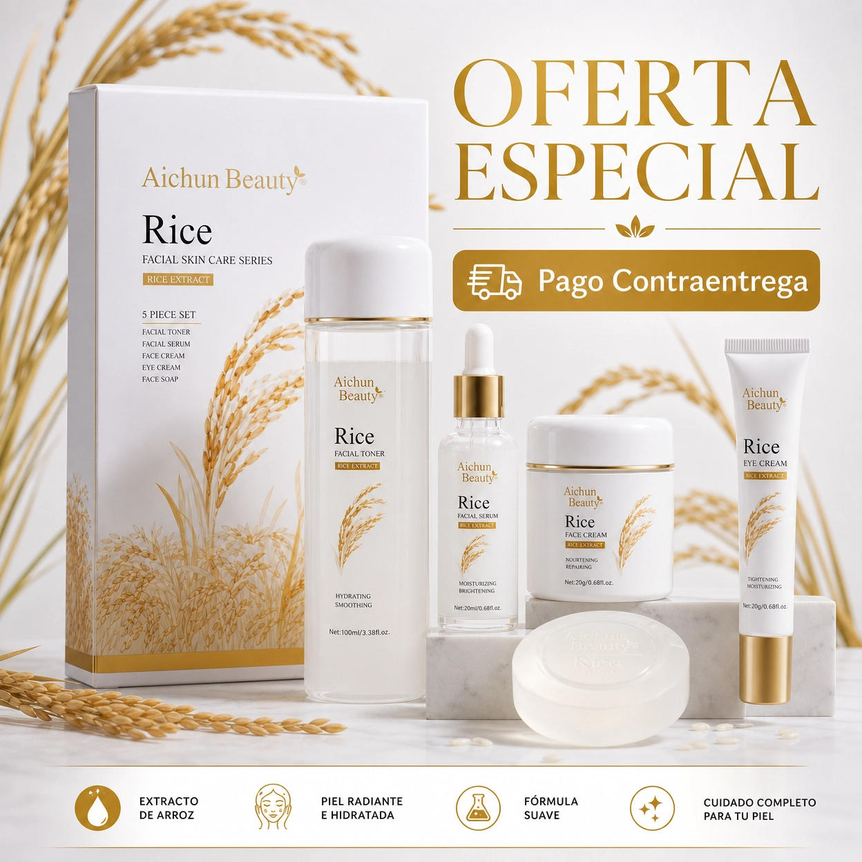 Kit  Facial Skincare De Arroz Coreano