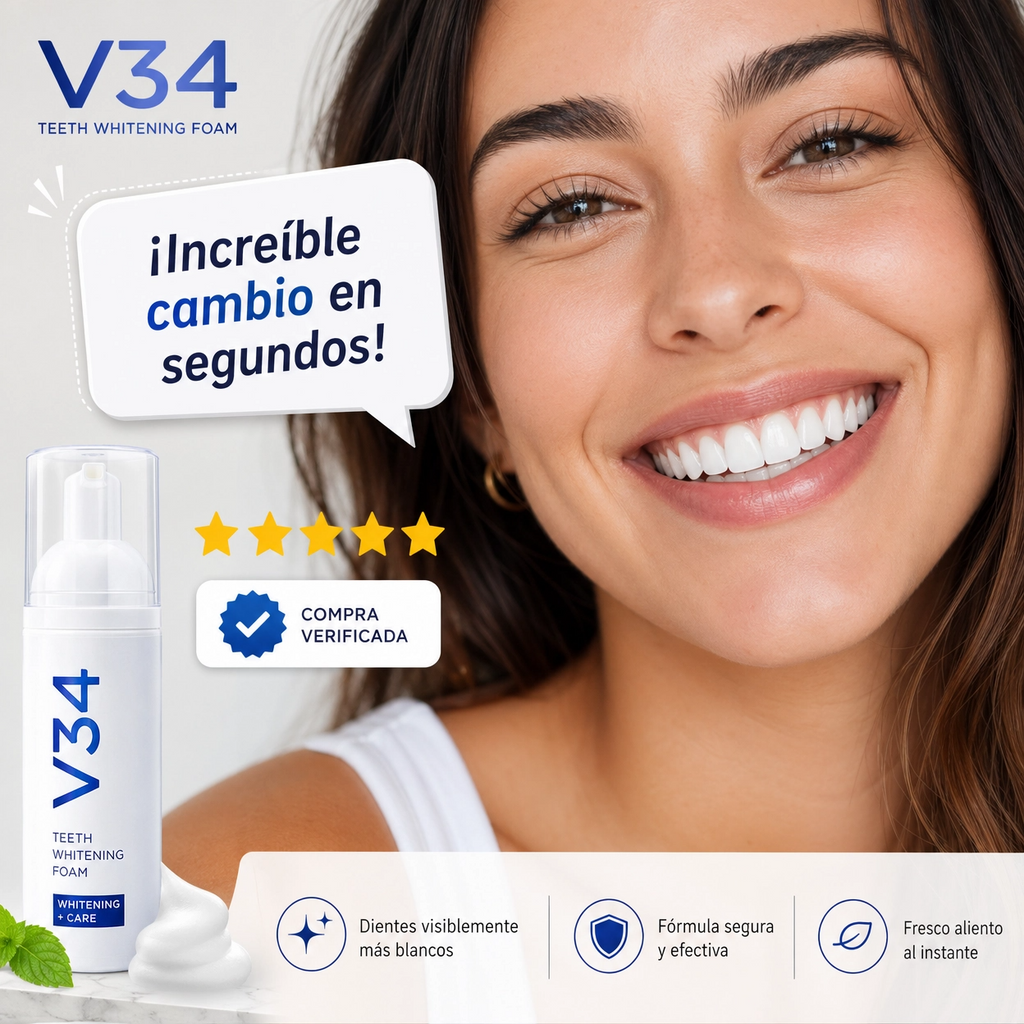 Sonrisa Radiante en 15 Segundos - Espuma Blanqueadora V34
